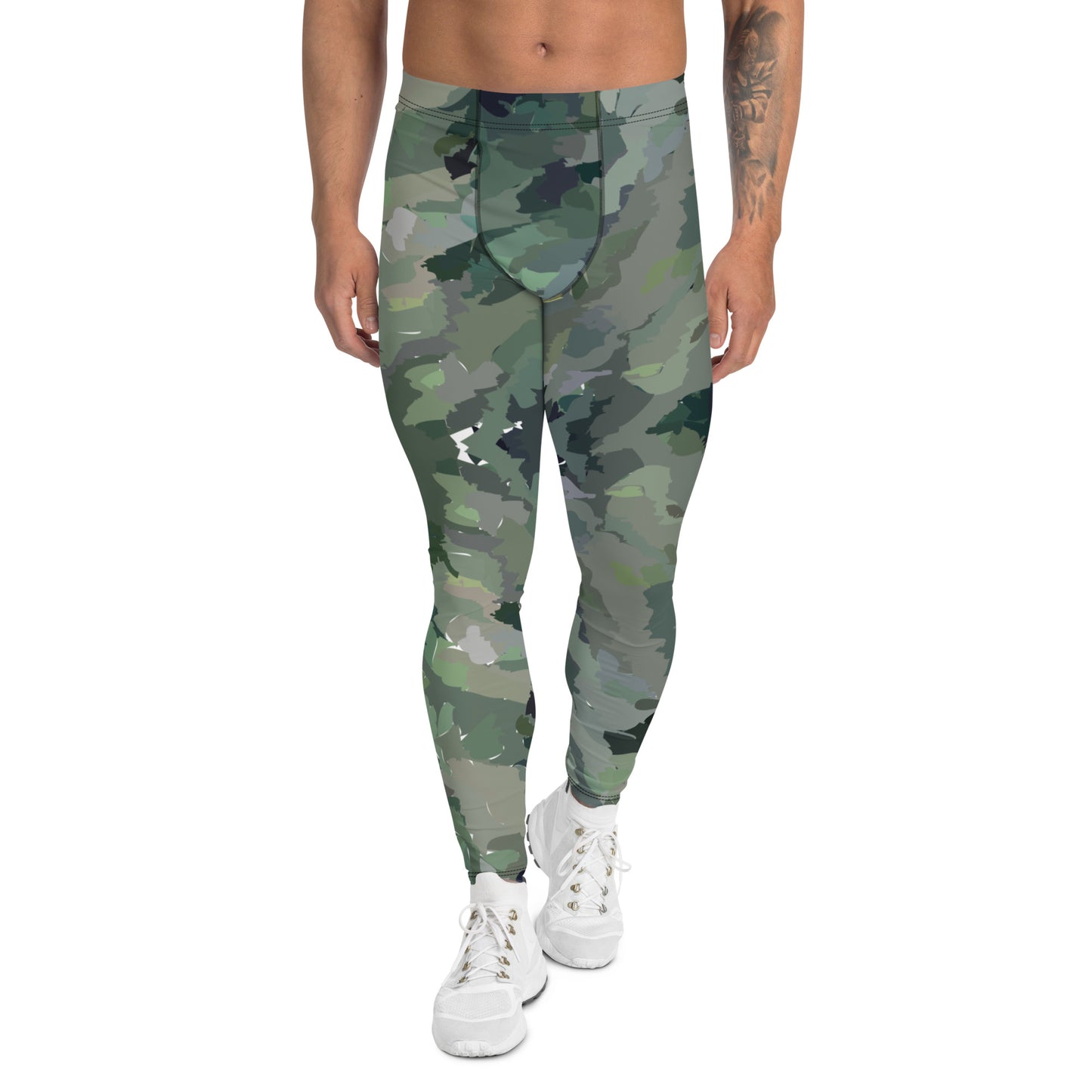 Men's Green Painted Leggings