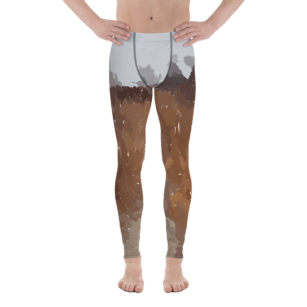 Men's Beige Painted Leggings