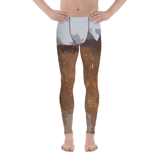 Men's Beige Painted Leggings