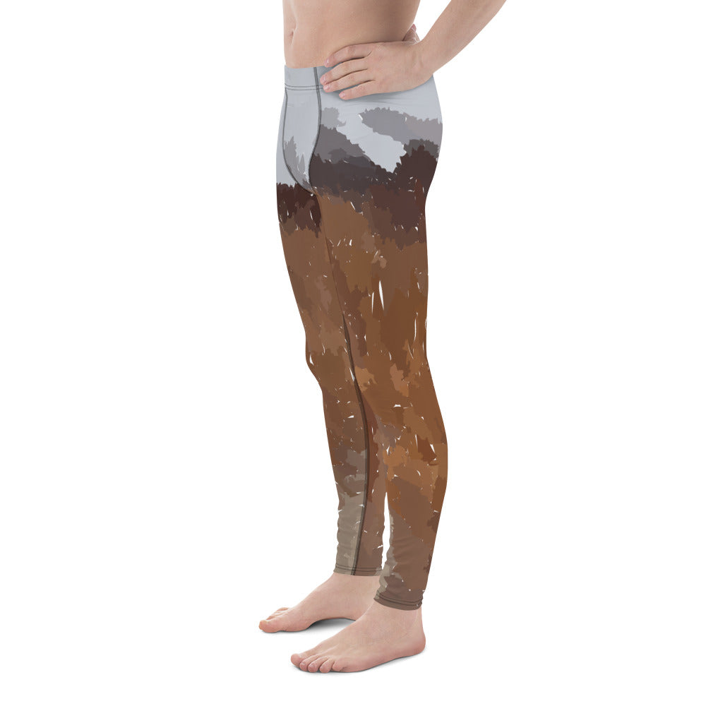 Men's Beige Painted Leggings