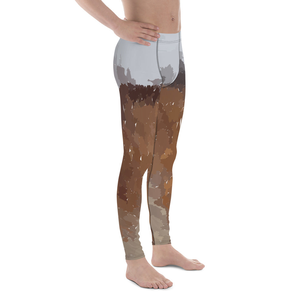 Men's Beige Painted Leggings